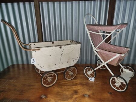 VINTAGE STEEL PRAM / STROLLER - CONDITION FAIR