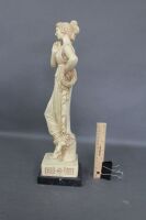 Cast Lady Statue on Plinth - 2