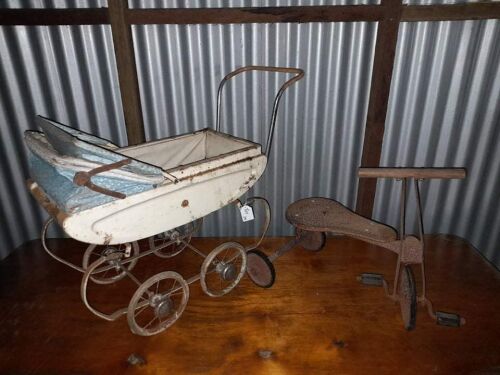 CYCLOPS CHILDS PRAM + CHILDS DINKY TRICYCLE - CONDITION FAIR