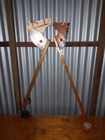 VINTAGE HANDMADE HOBBY HORSE1100 HIGH X 1000 LONG (2 PCS) - CONDITION GOOD