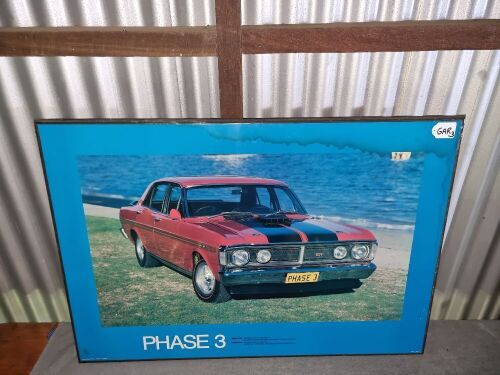 PHASE 3 GT FALCON PRINT ON BOARD (WATER DAMAGE) - CONDITION FAIR