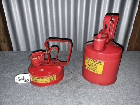 2 X SAFETY CANS, USA (SOLVENT / KERO) - CONDITION VERY GOOD