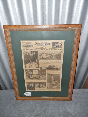 VINTAGE 1934 THE SUN PAPER, NZ/AUST FLIGHT - CONDITION VERY GOOD