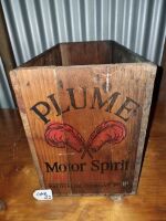 VACUME OIL CO, PLUME MOTORSPIRIT, WOODEN CRATE - ALL 4 SIDES STENCILLED - CONDITION GOOD - 2