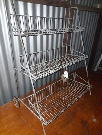 VINTAGE SERVICE STATION DISPLAY RACK - 850H X 600W - CONDITION GOOD