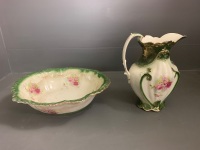 Antique Wash Basin and Jug - 5