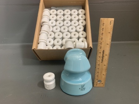 Box of Ceramic Insulators 1 Large, 43 Small