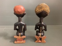 Ivory Coast Maternity (Baulo) and Male Carved Figures - 4