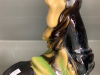 2 Glazed Ceramic Horse Statues - 4