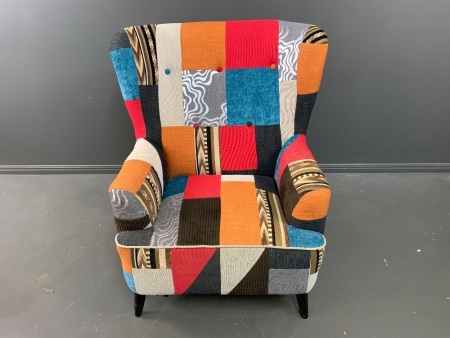 Colourful Retro Style Patchwork Armchair