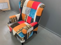 Colourful Retro Style Patchwork Armchair - 2