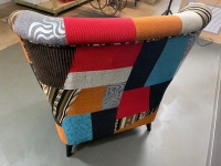 Colourful Retro Style Patchwork Armchair - 4