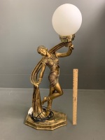 Tall Art Deco Style Bronze Coloured Lady Lamp