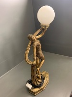 Tall Art Deco Style Bronze Coloured Lady Lamp - 3