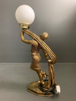 Tall Art Deco Style Bronze Coloured Lady Lamp - 4