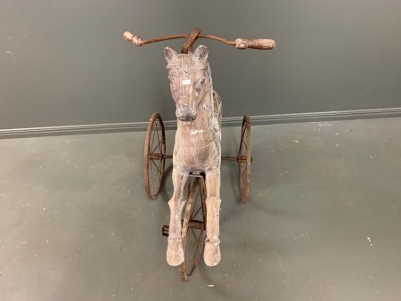 Antique Timber and Steel Horse Trycicle