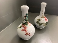 2 x Glazed Ceramic Asian Vases - Marked to Base - 3