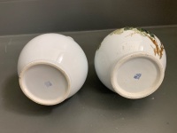 2 x Glazed Ceramic Asian Vases - Marked to Base - 4