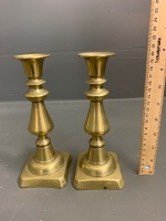 Pair of Antique Brass Candlesticks