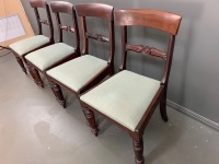 4 Antique William IV Mahogany Curved Back Chairs - 2