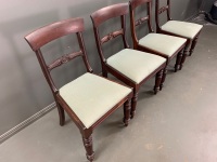 4 Antique William IV Mahogany Curved Back Chairs - 3