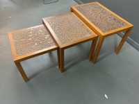 Mid-Century Timber and Beaten Copper Nesting Tables (3) - 2