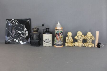 Box Lot of Ceramics Etc inc. Monks