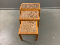 Mid-Century Timber and Beaten Copper Nesting Tables (3) - 4