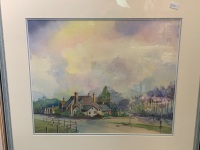 2 Framed Watercolours - Evening Lights + Rain Clouds Over Gilberton by Roy Pye - 3