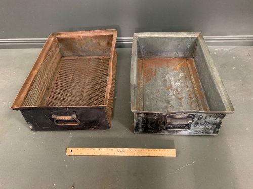 2 Industrial Metal Storage Drawers