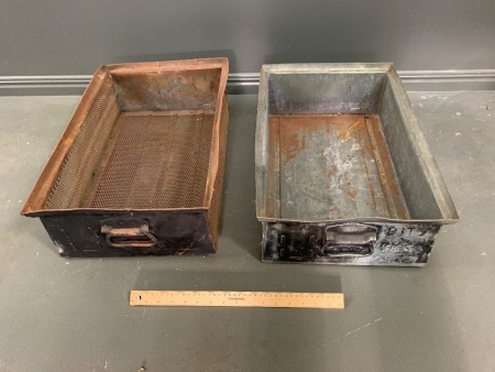 2 Industrial Metal Storage Drawers