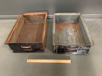 2 Industrial Metal Storage Drawers