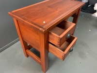 Timber Writing Desk w 2 Drawers - 3