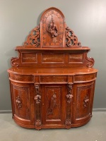 Antique Carved Dining Room Buffet on Casters