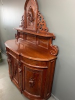 Antique Carved Dining Room Buffet on Casters - 4