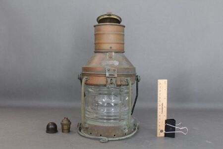 Vintage Brass & Copper Anchor Lantern