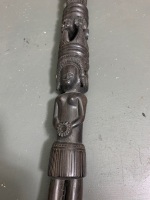 Ethiopian Carved Timber Walking Stick - 3