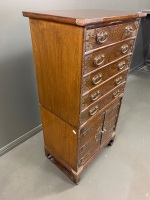 Korean Paper Lined 2 Piece Cabinet with Original Brass Lock - 3