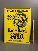 1970's Cooroy Real Estate "For Sale" Painted on Tin Sign