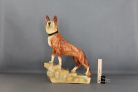 Vintage Plaster German Shepherd Style Dog Scuplture