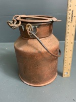 Small Painted Brass Cream Can