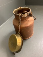 Small Painted Brass Cream Can - 3