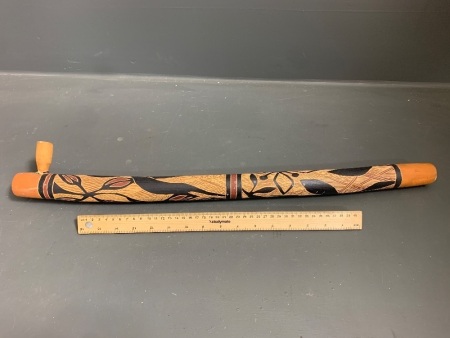 Hand Carved and Painted Timber Aboriginal Smoking Pipe