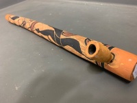 Hand Carved and Painted Timber Aboriginal Smoking Pipe - 2