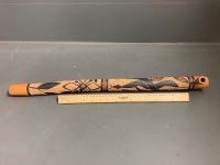 Hand Carved and Painted Timber Aboriginal Smoking Pipe - 3