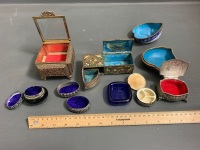 Assorted Lot of Jewellery and Trinket Boxes inc. Cloisonne