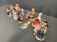 11 Mostly German and Dutch Style Figurines inc Goebel Hummel - Most Marked to Base - (1 as is) - 2