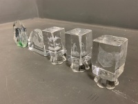 5 Glass Paper Weights - 2