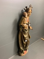 Vintage Austrian Madonna and Child - Carved and Painted - 3