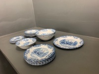 Lot of Johnson Bros. Coaching Scenes Plates and Bowls - 3